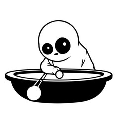 Cute Ghost In A Bowl Of Hot Soup