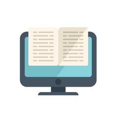 Open Online Book Icon Flat Distance Study