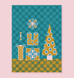 Vintage Abstract Christmas Tree Gifts Card