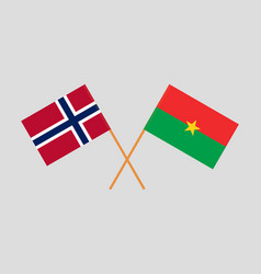 Crossed Flags Of Norway And Burkina Faso