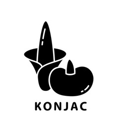 Cutout Silhouette Konjac Root And Flower Icon