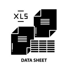 Data Sheet Icon Black Sign With Editable