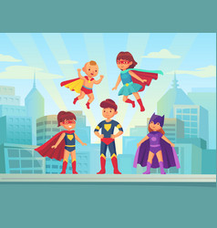 Superhero Kids Team Comic Hero Kid In Super