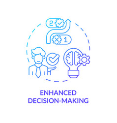 2d Gradient Line Icon Enhanced Decision Making