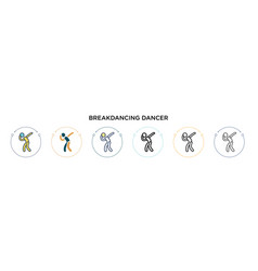 Breakdancing Dancer Icon In Filled Thin Line