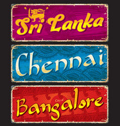 Sri Lanka Chennai Bangalore City Travel Stickers