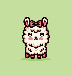 Cute Llama Alpaca Cartoon Mascot Animal Logo