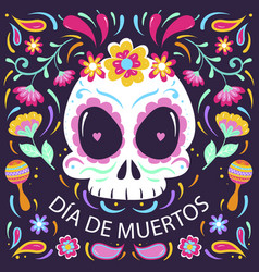 Flat Dia De Muertos Celebration