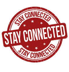 Stay Connected Grunge Rubber Stamp