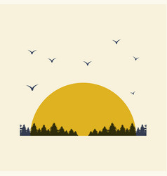 Sunrise In Forest And Flying Birds Aesthetic