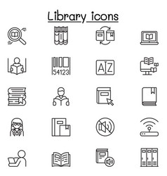 Library Icons Set In Thin Line Style