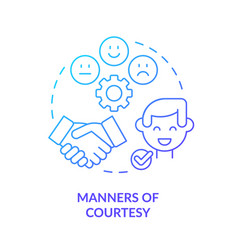 Manners Of Courtesy Blue Gradient Concept Icon