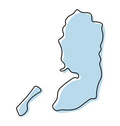 Stylized Simple Outline Map Of Palestine Icon