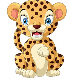 Cute Baby Leopard Cartoon Sitting