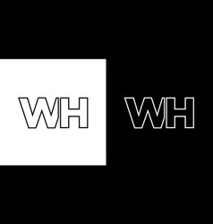 Letter W And H Wh Logo Design Template Minimal