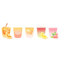 Set Alcohol Drinks In Tumbler Glass