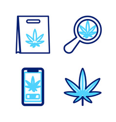 Set Line Marijuana Or Cannabis Leaf Online Buying