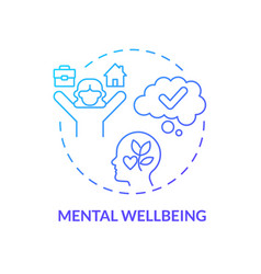 2d Gradient Thin Line Icon Mental Wellbeing