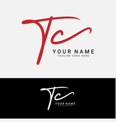 T C Tc Initial Signature Handwritten Letter Logo