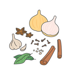 Asian Herb Spices For Making Stew Kawaii Doodle