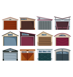 Garage Door Icon Set Roll Cartoon For Car