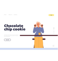 Chocolate Chip Cookie Concept Of Landing Page