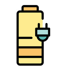 Plug Energy Battery Icon Flat