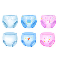 Realistic Diapers Set