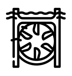 Submarine Tidal Power Plant Line Icon