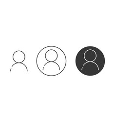 User Person Line Icon Set Profile Outline Sign