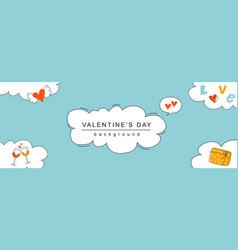 Valentine Day Horizontal Web Banner Wing Heart