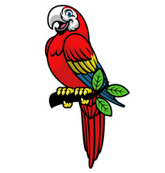 Happy Scarlett Macaw Mascot Logo