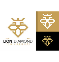 Lion Diamond Jewelry Logo Design Symbol Icon