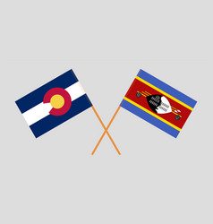 Crossed Flags Of The State Colorado