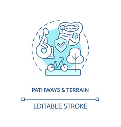 Pathways And Terrain Turquoise Concept Icon