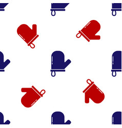 Blue And Red Oven Glove Icon Isolated Seamless