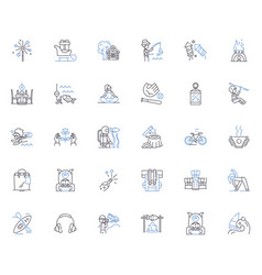 City Breaks Line Icons Collection Adventure