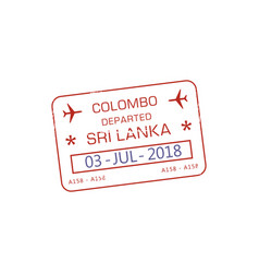 Colombo Visa Stamp Sri Lanka Border Control