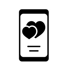 Smartphone With Two Hearts On The Screen Icon