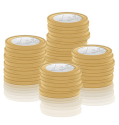 Stack One Euro Coin