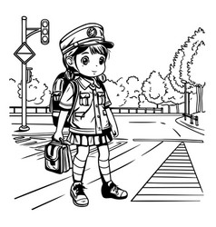 A Schoolgirl With Backpack Going To School