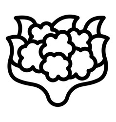 Cauliflower Icon Outline Food Salad