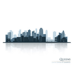 Queens New York Blue Skyline Silhouette