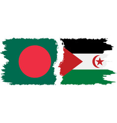 Western Sahara And Bangladesh Grunge Flags