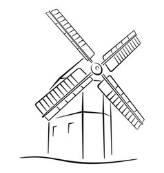 Classic Windmill In The Sketch