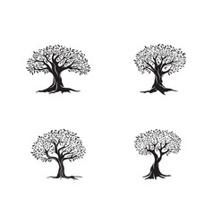 Green tree with bushy crown and brown trunk vector image