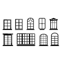 Window Icon Set Pictogram Square Homes