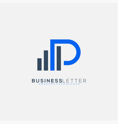 Business Letter P Design Gradient Color Template