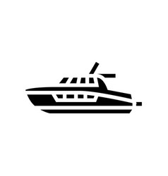 Cabin Cruiser Boat Glyph Icon