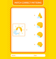 Match Pattern Game With Sun Worksheet